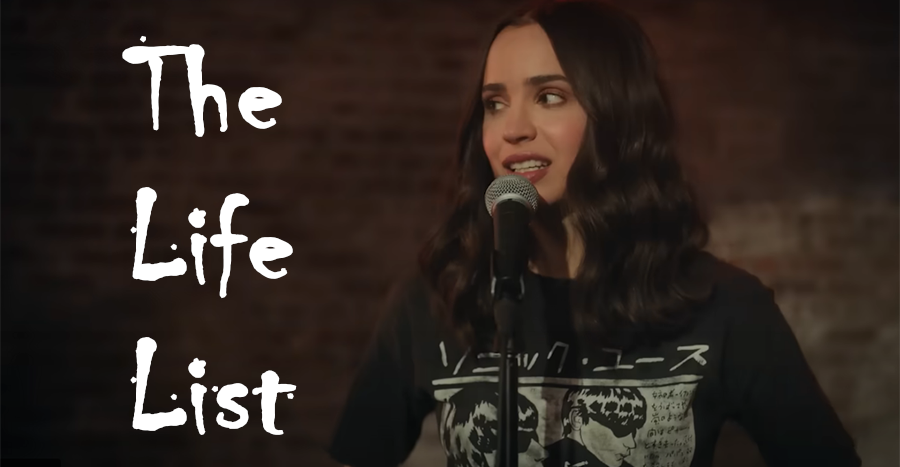 The Life List," featuring Sofia Carson and Connie Britton in an emotional moment.